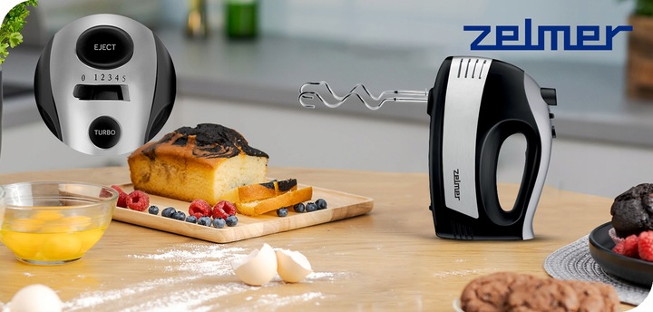 MIKSER RĘCZNY ZELMER LEKKI ROBOT KUCHENNY 5 BIEGÓW 4 KOŃCÓWKI TURBO 700W
