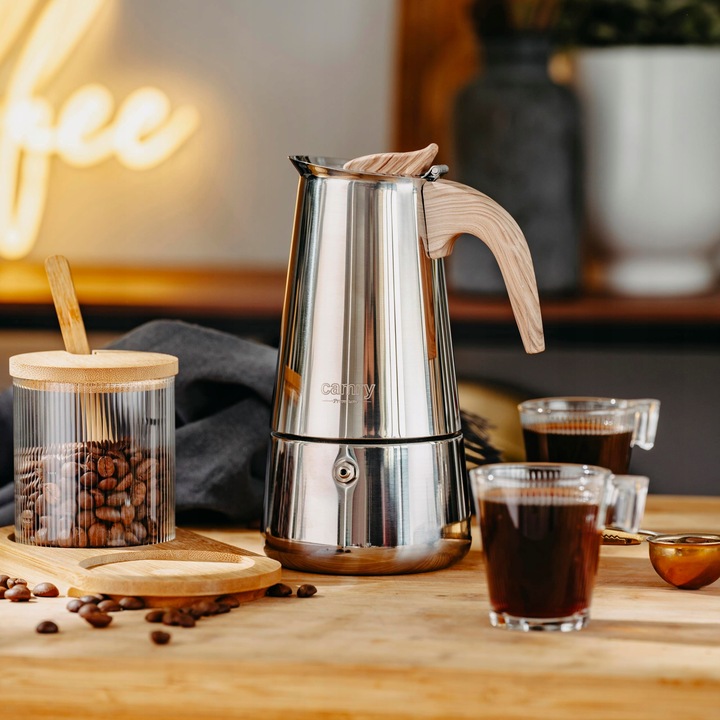 Kawiarka Zaparzacz do kawy 320ml Działa na indukcji, Gaz, Stalowa Camry