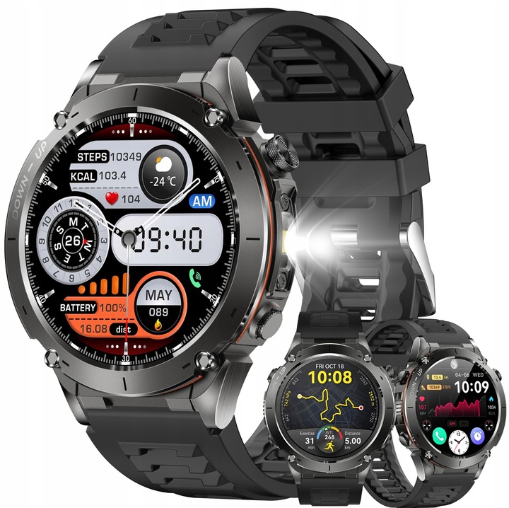 SMARTWATCH MĘSKI ZEGAREK GPS 730 MAH KOMPAS ROZMOWY LATARKA AMOLED PL
