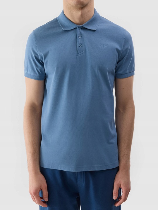 KOSZULKA 4F MĘSKA POLO REGULAR GŁADKA - GRANATOWA r. L