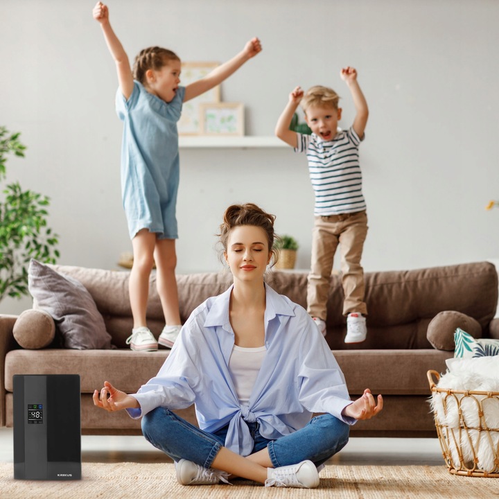 DUŻY OSUSZACZ POWIETRZA POCHŁANIACZ WILGOCI Z PILOTEM LAMPA UV KREXUS