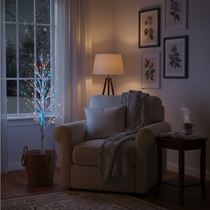 Brzoza led 120cm 48led multikolor drzewko dekoracja bożenarodzenie kolorowy