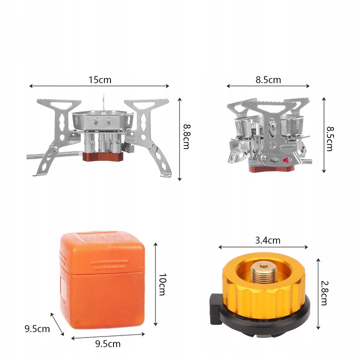 6800W Doskonała MINI kuchenka turystyczna gazowa na kartusze z adapterem