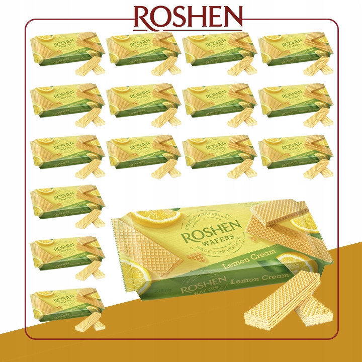 Pakiet Wafle Lemon Cytrynowe 16x216 g Roshen