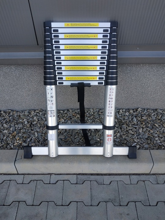 DRABINA TELESKOPOWA 3,8 M STABILIZATOR POKROWIEC