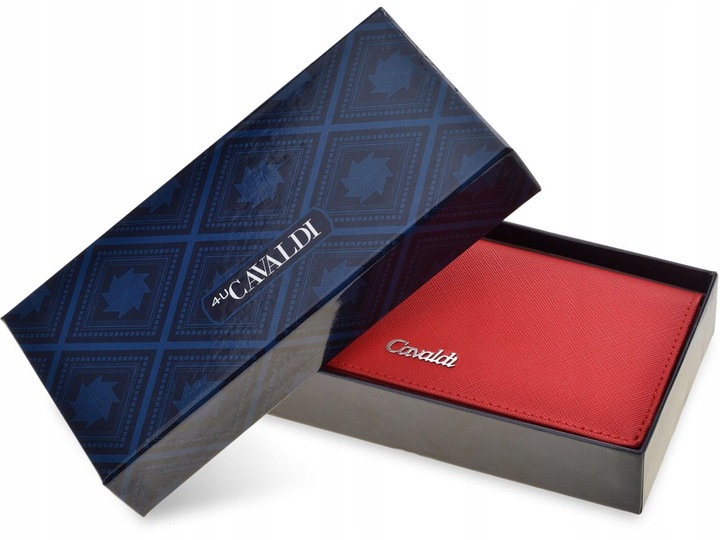 Cavaldi Duży Portfel Skórzany Damski Na Zatrzask Portmonetka Na Prezent