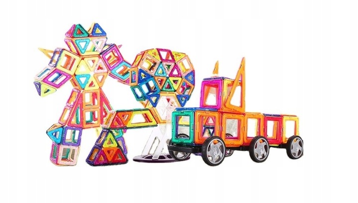 KLOCKI MAGNETYCZNE PANELE NEODYMOWE 76 EL DUŻY ZESTAW EDUKACYJNY DLA DZIECI