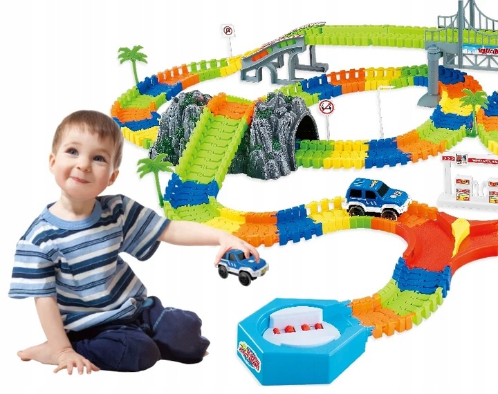 TOR SAMOCHODOWY MAGIC TRACK 5 metrów + 2 AUTKA MOST TUNELE DRZEWA WIADUKT