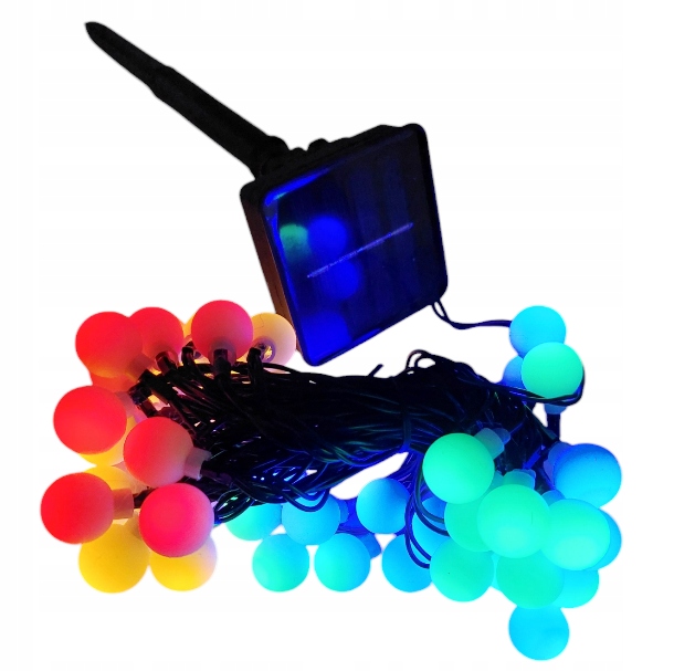 LAMPKI CHOINKOWE NA SOLAR SOLARNE KULKI MULTIKOLOR PROGRAMATOR