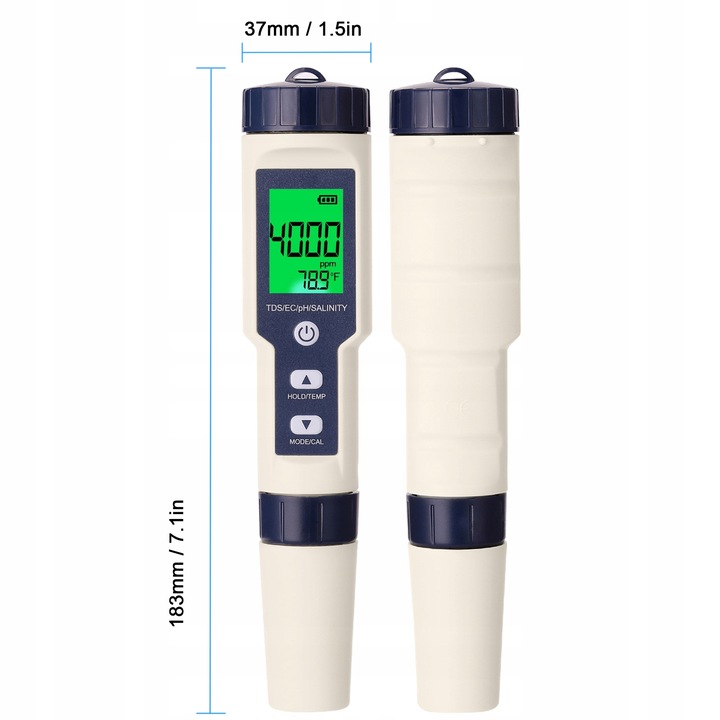 MIERNIK TESTER JAKOŚCI WODY 5w1 PH/EC/TDS