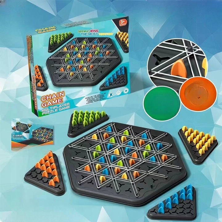 TRIANGLE CHESS BOARD GAME, INTERACTIVE PEGBOARD GAME, DESKTOP BOARD GAMES