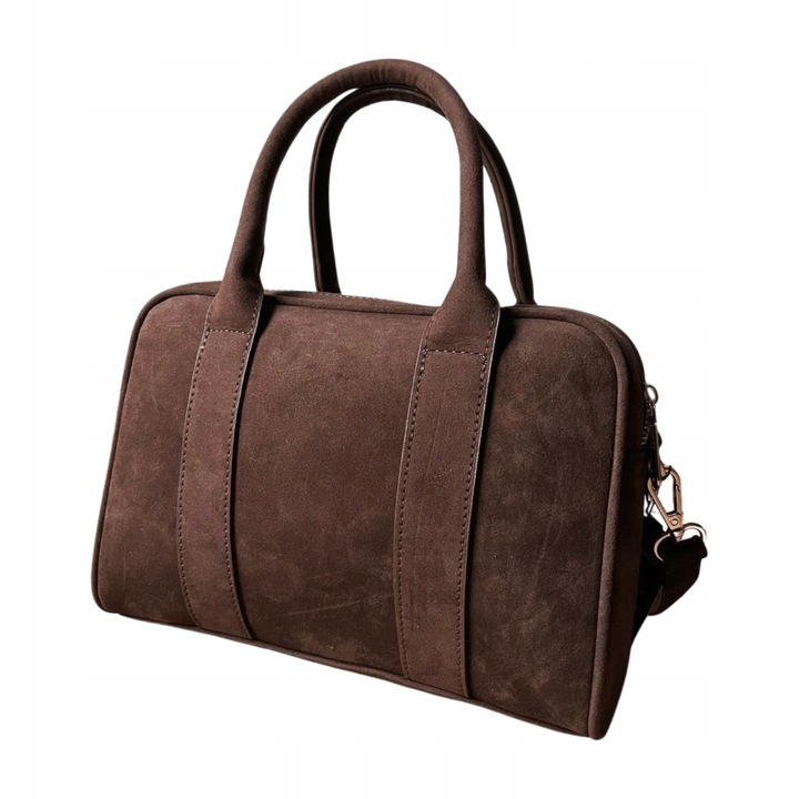 Flora&Co czekoladowa torebka zamszowa listonoszka eco skóra zamsz brąz