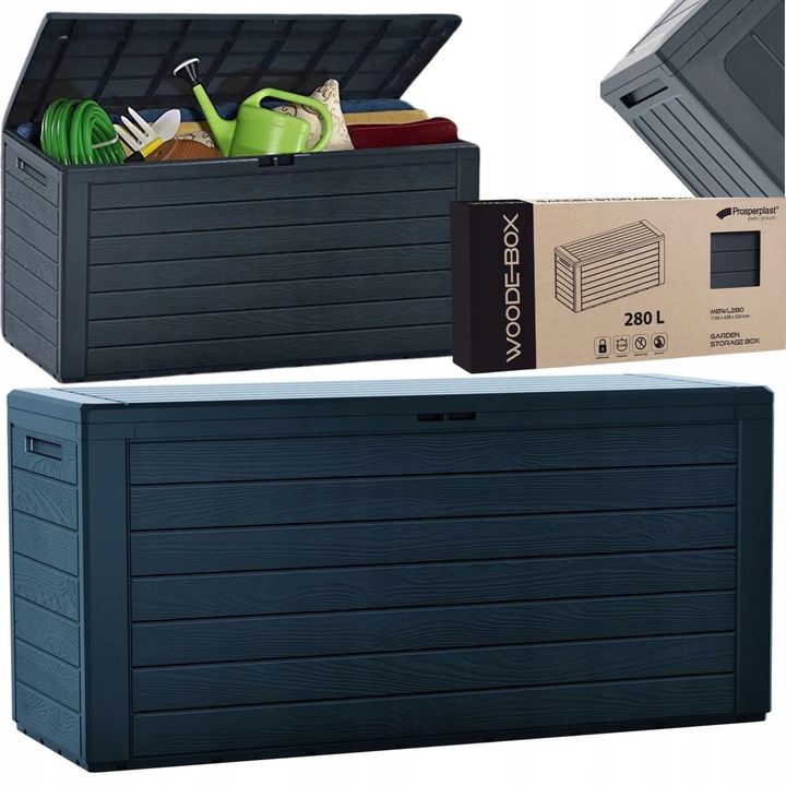 Skrzynia Ogrodowa 280L Brązowa Solidna Pojemna na Taras Balkonowa