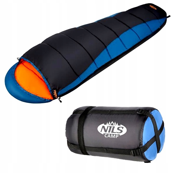 ŚPIWÓR NILS CAMP NC2012 GRANATOWO-POMARAŃCZOWY