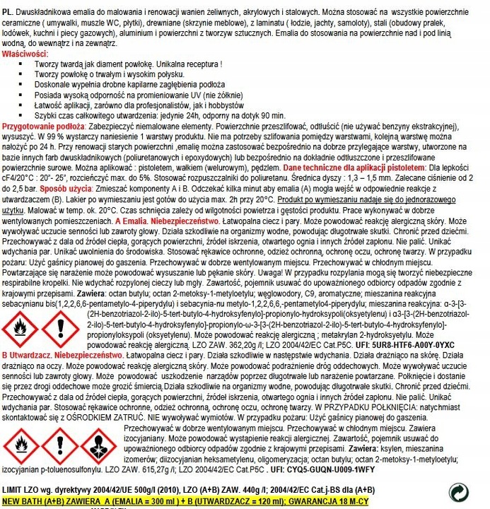 EMALIA DO RENOWACJI WANIEN NewBath 420ml