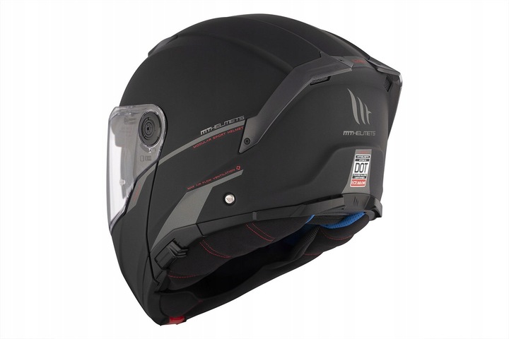 Kask motocyklowy szczękowy MT ATOM 2 SV SOLID MATT BLACK czarny mat GRATISY