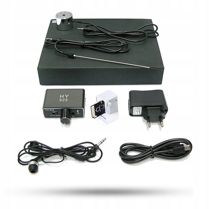 PODSŁUCH PRZEZ ŚCIANY DO 35CM DETEKTOR WYCIEKÓW ZAPIS NA KARTĘ PAMIĘCI SD