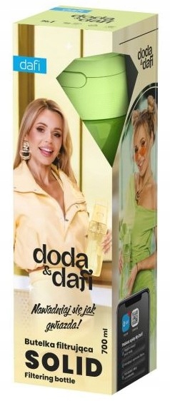 DAFI SOLID Butelka filtrująca wodę z wkładem filtr DODA Pistachio 0,7 L