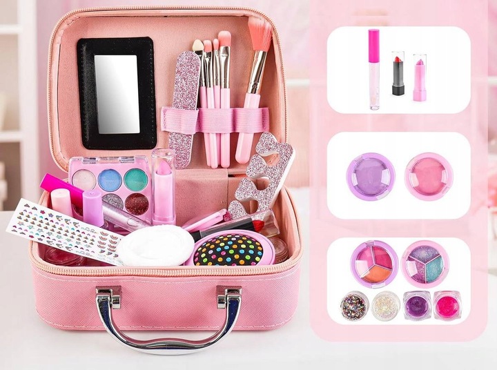 Kuferek z kosmetykami dla dzieci Zestaw kosmetyków MAKE UP MALOWIDŁA makija