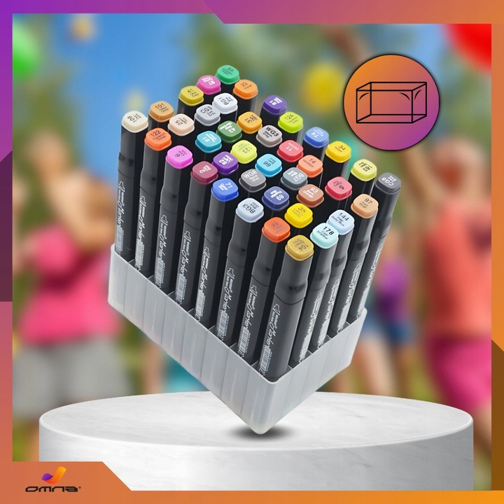 Markery alkoholowe flamastry mazaki pisaki dwustronne touch podstawka 168