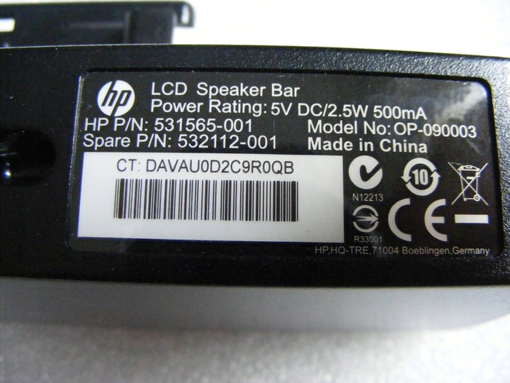 HP LCD Speaker Bar OP-090003 H-108
