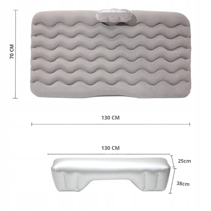 Dmuchany materac łóżko do samochodu auta z pompką 12V akcesoria podróżne