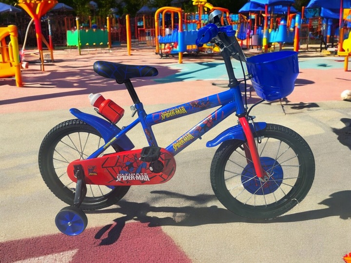 Rower Rowerek Dziecięcy 16 Cali SPIDERMAN Dla Chłopca Kółka Boczne Koszyk