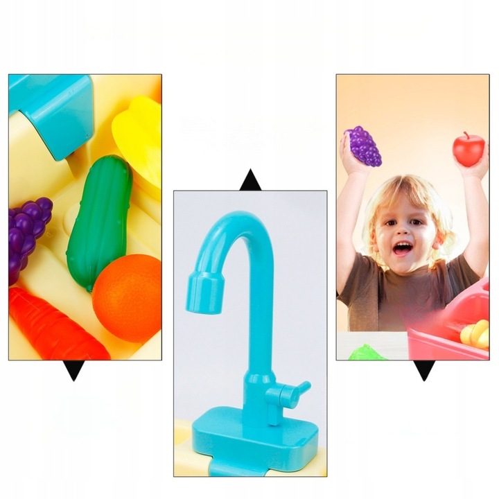 ZLEWOZMYWAK ZLEW DLA DZIECI DO MYCIA NACZYŃ ZABAWKA FUNKCJA PUSZCZANIA WODY