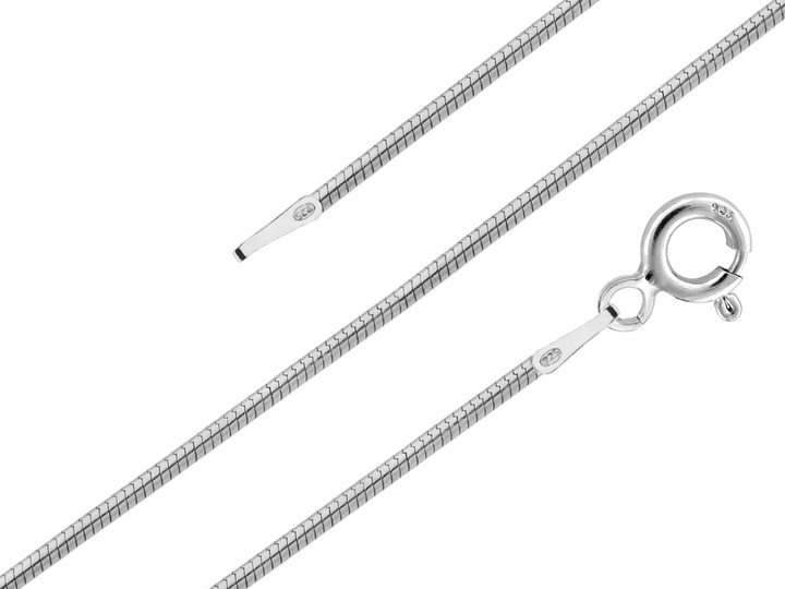 ŁAŃCUSZEK SREBRNY 925 ŻMIJKA WŁOSKA C015 DŁUGOŚĆ 40cm