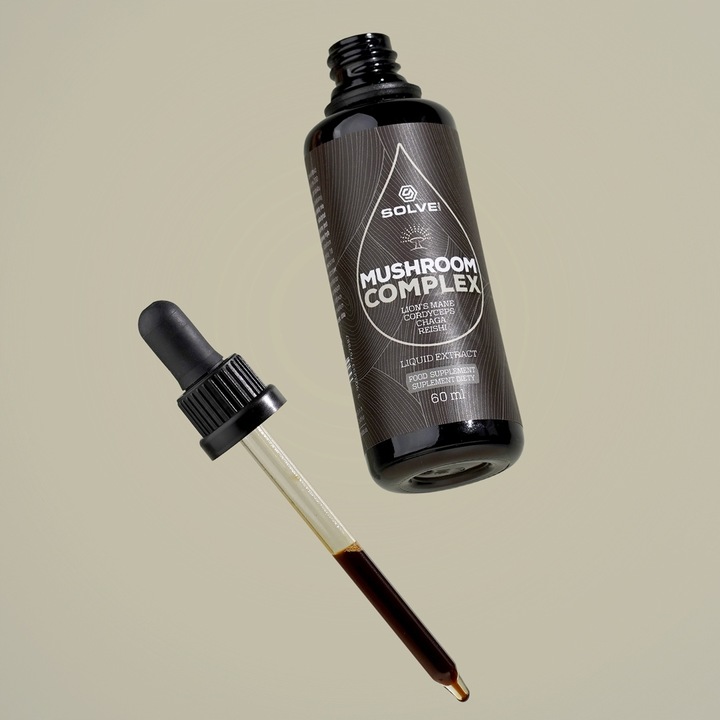 SOLVE LABS MUSHROOM COMPLEX W KROPLACH 60 ML 4 Grzyby witalne Ekstrakt