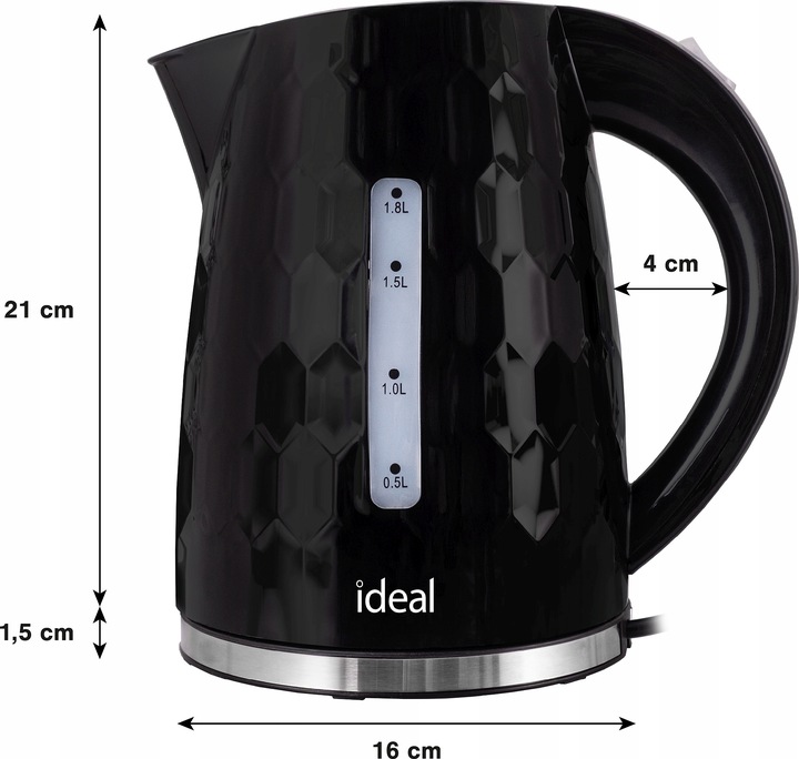 CZAJNIK ELEKTRYCZNY BEZPRZEWODOWY ELDOM CICHY ENERGOOSZCZĘDNY Czarny 1,8L