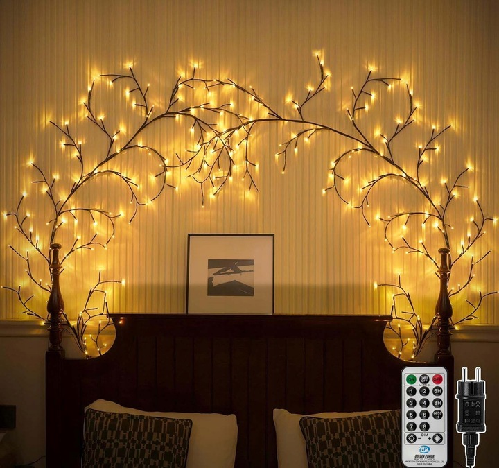 Dekoracja LED W Kształcie Gałęzi, Łańcuch Świetlny Z Gałązkami Wierzby