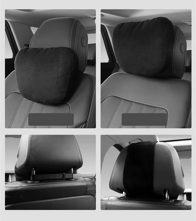 Poduszka Samochodowa Pod Szyję Głowę Kark Podróżna Zagłówek Zamszowa 2szt