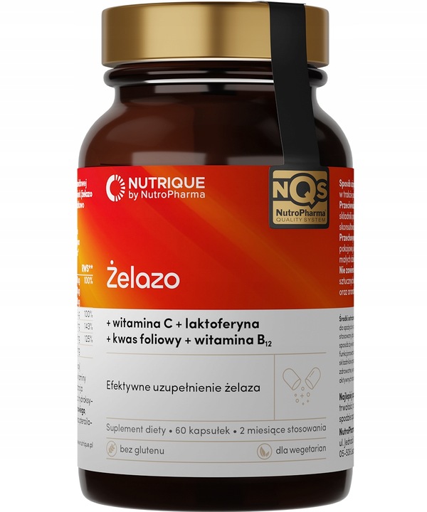 Suplement diety - Żelazo - 60 kapsułek - Nutrique