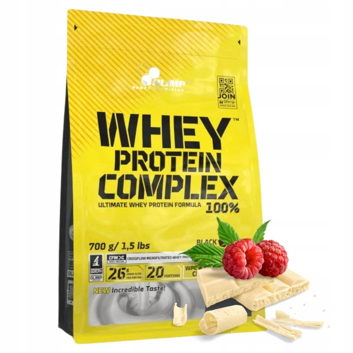 BIAŁKO WHEY wpc Olimp 100 % protein complex 700g smak - Czekolada z maliną