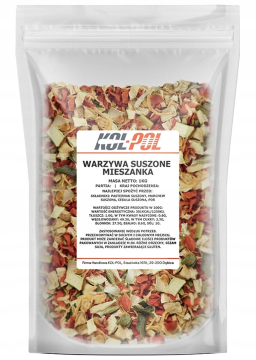 WARZYWA SUSZONE 1kg Naturalne mieszanka warzyw