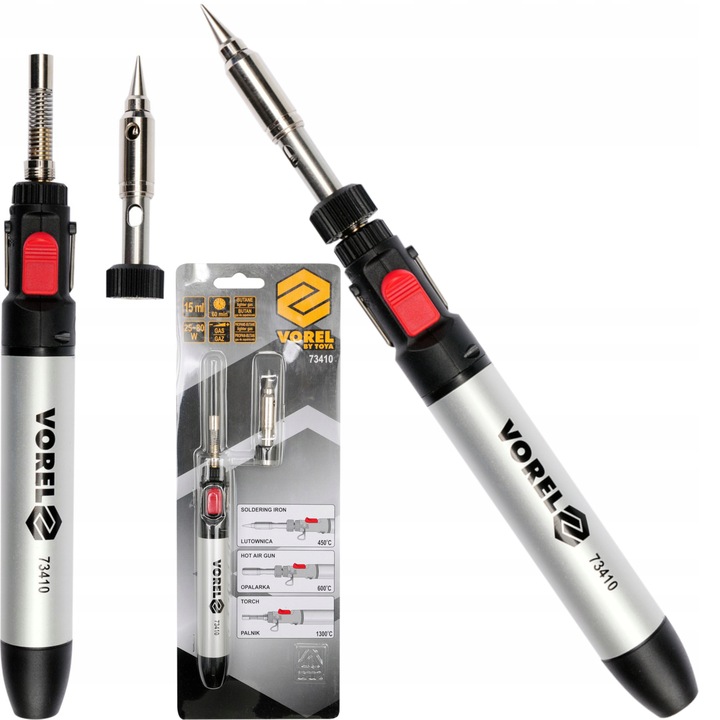 VOREL LUTOWNICA GAZOWA BUTAN OPALARKA PALNIK 3w1 70W 450-1300°C VOREL 73410