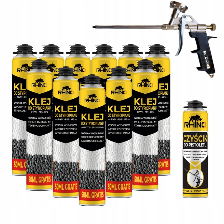 Piano KLEJ DO STYROPIANU EPS XPS 800ml Piana MOCNY WYDAJNY Zestaw Start-owy