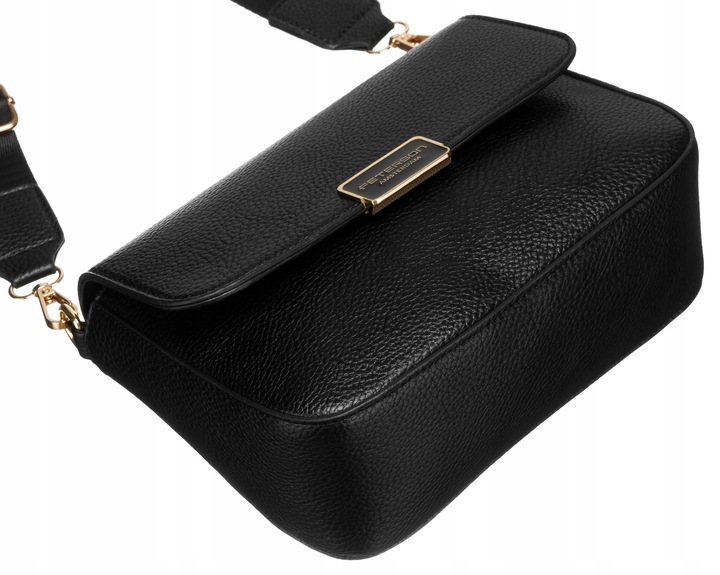 MAŁA TOREBKA DAMSKA LISTONOSZKA PETERSON MODNA MIEJSKA NA MAGNES CZARNA