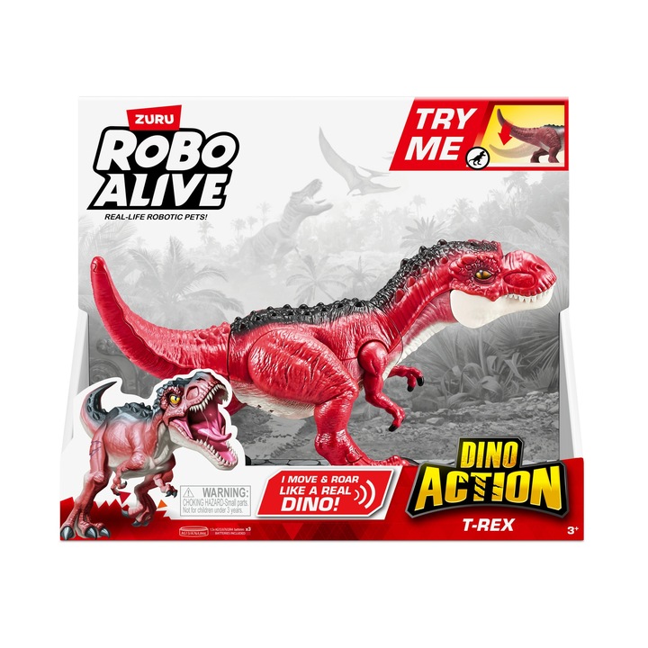 ROBO ALIVE DINO Interaktywny ZURU DINOZAUR TYRANOZAUR T-REX Dźwięk i Ruch