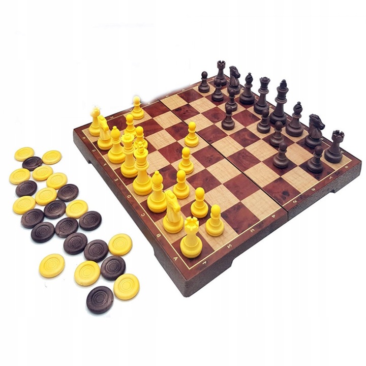 GRA Logiczna SZACHY WARCABY Magnetyczne 2w1