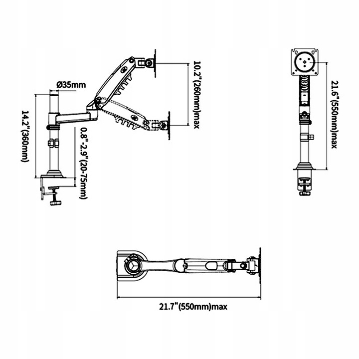 Biurkowy Obrotowy Uchwyt do Monitora TV LCD 17-27