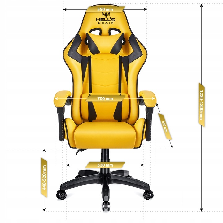 FOTEL GAMINGOWY DLA GRACZA BIUROWY HELL'S