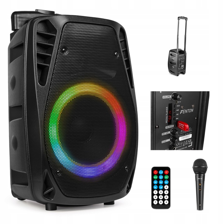 Głośnik BLUETOOTH karaoke 300W MIC PILOT BATERIA