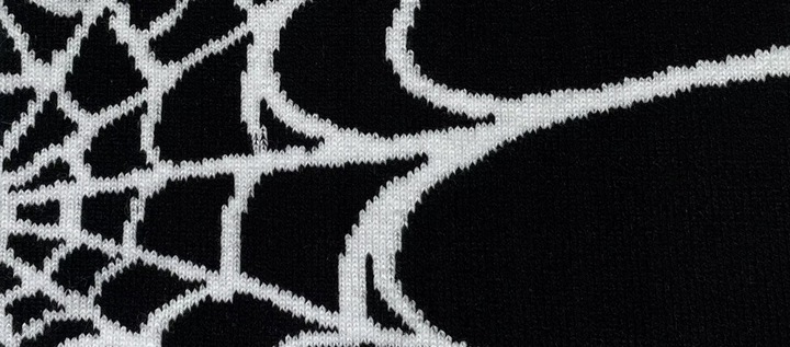 Czapka zimowa y2k Streetwear jesienna czarna super miła wzór pajęczyna CZAR