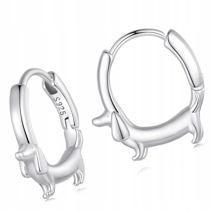 K523 Jamniki koła srebrne kolczyki zatrzaski srebro 925