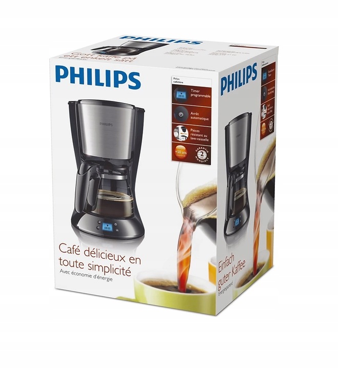 Ekspres przelewowy do kawy Philips HD 7459/20 1,2L szklany dzbanek