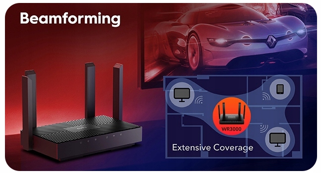 ROUTER WIFI CUDY WR3000 WiFi 6 Mesh 100/1000Mbps