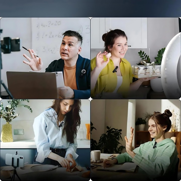 ZESTAW 2x MIKROFON KRAWATOWY BEZPRZEWODOWY USB C NA KLIPS USBC 2 MIKROFONY