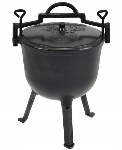 Kociołek Myśliwski 11 Lit. EMALIA Żeliwny GARNEK na OGNISKO Emaliowany